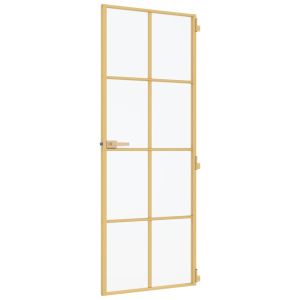 Интериорна врата златиста 83x201,5 см закалено стъкло, алуминий