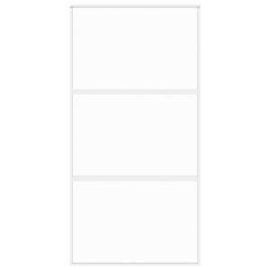 Плъзгаща се врата бяла 102,5x205 см закалено стъкло и алуминий