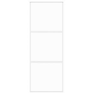 Плъзгаща се врата, бяла, 76x205 см, закалено стъкло и алуминий