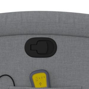 Масажен реклайнер стол, светлосив, текстил