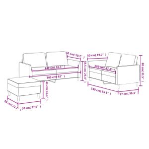 Комплект дивани 3 части с възглавници капучино изкуствена кожа