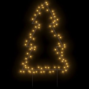 Коледна светеща украса елха с шипове, 80 LED, 60 см