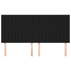 Табла за легло, черна, 200x5x118/128 см, плат