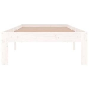 Рамка за легло бяла масивно дърво 75x190 см Small Single