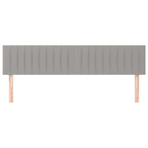 Горни табли за легло, 2 бр, светлосиви, 80x5x78/88 см, плат