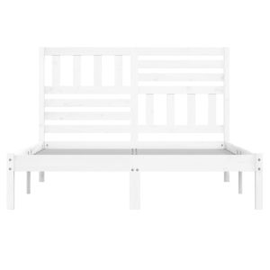 Рамка за легло, бяла, масивен бор, 140x190 см