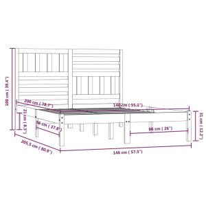 Рамка за легло, масивен бор, 140х200 см