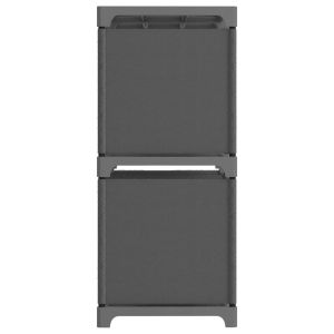 Рафт с 5 кубични отделения, сив, 103x30x72,5 см, плат