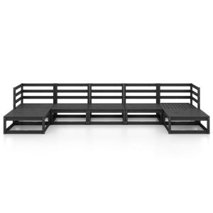 Градински лаундж комплект от 7 части, борово дърво масив