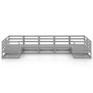 Градински лаундж комплект, 7 части, бор масив