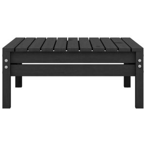 Градински лаундж комплект, 5 части, черен, бор масив