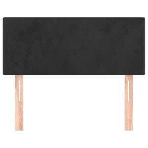 Горна табла за легло, черна, 80x5x78/88 см, кадифе