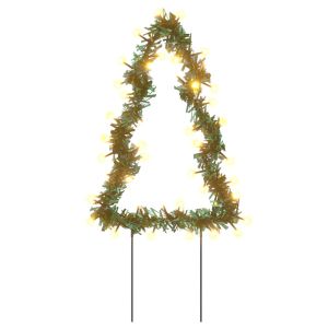 Коледни светещи украси елхи с шипове, 3 бр, 50 LED, 30 см