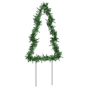 Коледни светещи украси елхи с шипове, 3 бр, 50 LED, 30 см