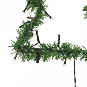 Коледни светещи украси елхи с шипове, 3 бр, 50 LED, 30 см