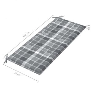 Сгъваема градинска пейка с възглавница, 118 см, бамбук