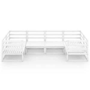 Градински лаундж комплект от 6 части, борово дърво масив