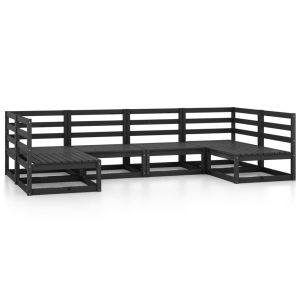 Градински лаундж комплект от 6 части, борово дърво масив