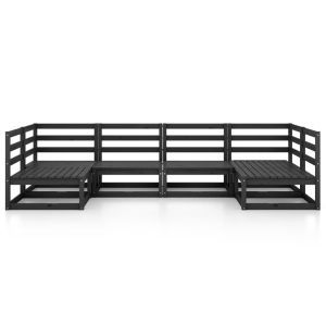 Градински лаундж комплект от 6 части, борово дърво масив