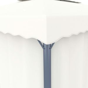 Шатра със завеси и LED светещи стрингове, 3х3 м, кремавобяла