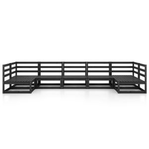 Градински лаундж комплект от 7 части, борово дърво масив