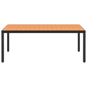 Градински трапезен комплект, 9 части, черно и кафяво