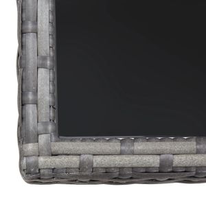 Градински трапезен комплект 3 части полиратан антрацит и сиво