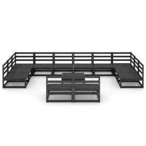 Градински лаундж комплект от 13 части, борово дърво масив