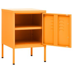 Нощно шкафче, горчица жълто, 35х35х51 см, стомана