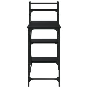 Компютърно бюро с рафтове черно 120x47x109 см