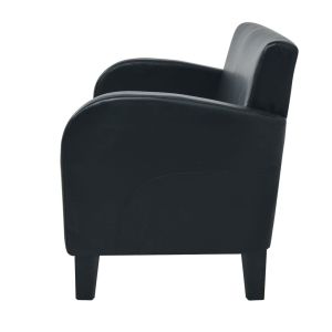 Двуместен диван, изкуствена кожа, черен