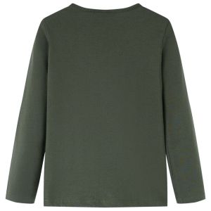 Детска тениска с дълъг ръкав, каки, 92