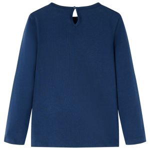Детска тениска с дълъг ръкав, тъмносиня, 92