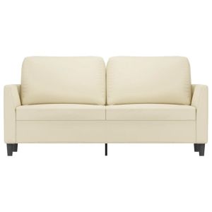 2-местен диван, кремава, 140 см, изкуствена кожа