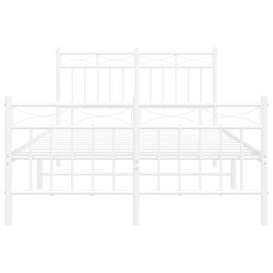 Метална рамка за легло с горна и долна табла, бяла, 120x190 см