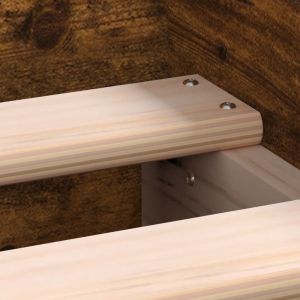 Рамка за легло с горна и долна табла, опушен дъб, 150x200 см