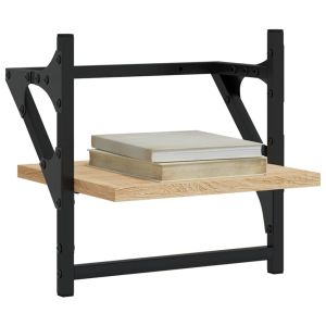 Стенни рафтове с пръти 2 бр дъб сонома 30x25x30 см