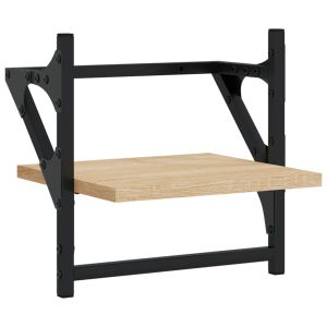 Стенни рафтове с пръти 2 бр дъб сонома 30x25x30 см