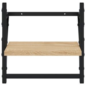 Стенни рафтове с пръти 2 бр дъб сонома 30x25x30 см
