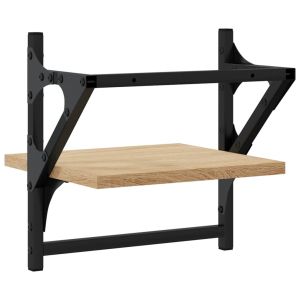 Стенни рафтове с пръти 2 бр дъб сонома 30x25x30 см