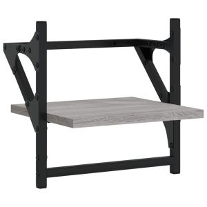 Стенни рафтове с пръти 2 бр сив сонома 30x25x30 см