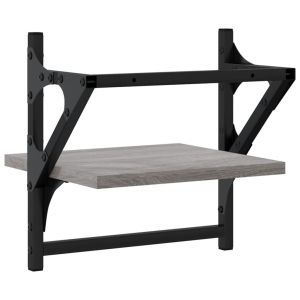 Стенни рафтове с пръти 2 бр сив сонома 30x25x30 см