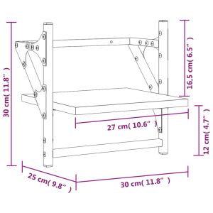 Стенни рафтове с пръти 2 бр сив сонома 30x25x30 см