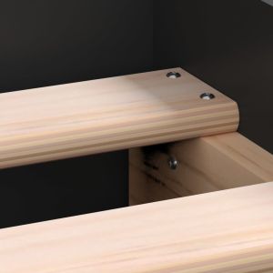 Рамка за легло с горна и долна табла, черна, 90x200 см