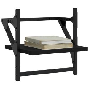 Стенни рафтове с пръти 2 бр черни 30x25x30 см