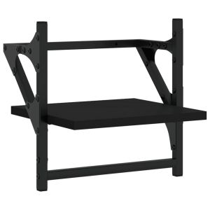 Стенни рафтове с пръти 2 бр черни 30x25x30 см