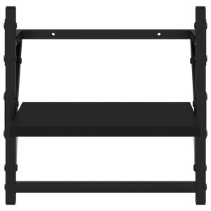 Стенни рафтове с пръти 2 бр черни 30x25x30 см