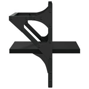 Стенни рафтове с пръти 2 бр черни 30x25x30 см