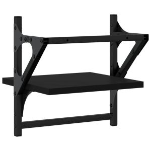 Стенни рафтове с пръти 2 бр черни 30x25x30 см