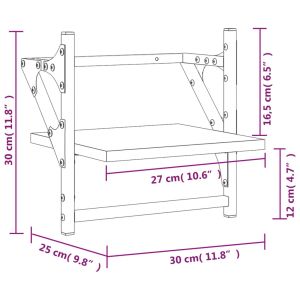 Стенни рафтове с пръти 2 бр черни 30x25x30 см